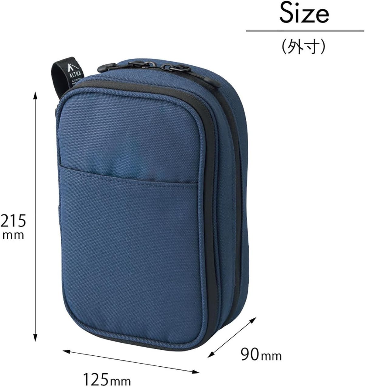 5 3.6 8.5, (A7765-24) LIHIT LAB Gadget Pouch, Double, x x Black
