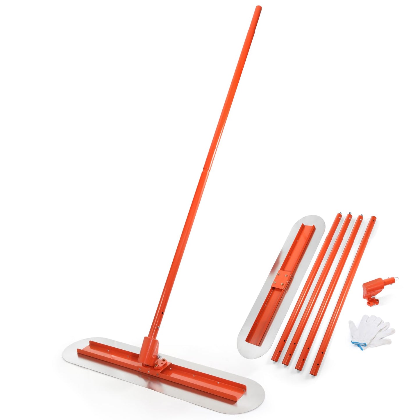 BEAMNOVA Bull Float Concrete Tools with 48 * 12 Inches Stainless Steel Scraper Concrete Trowel 181 in Cement Extension Rod Concrete Finishing Tools Kit