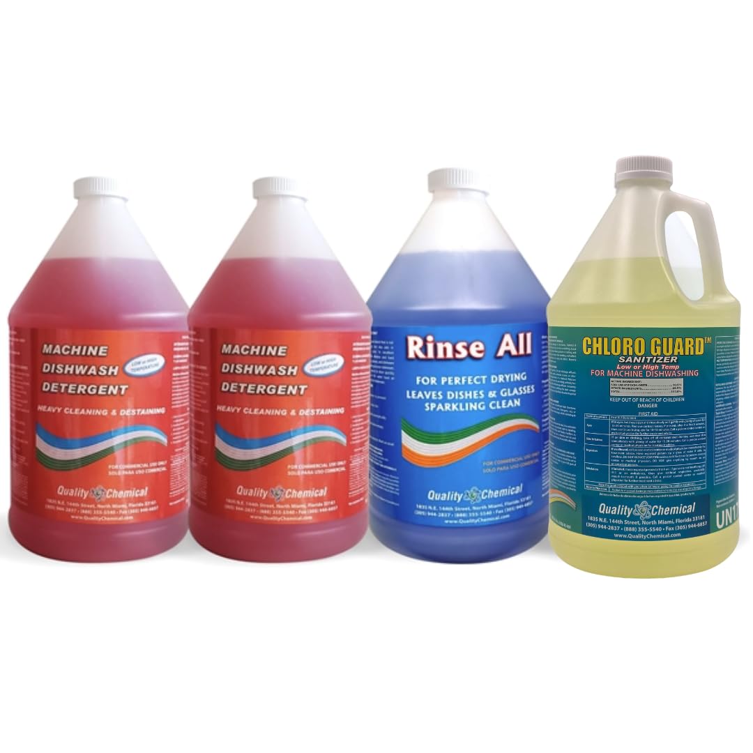 Quality Chemical Commercial Dishwash (4-Pack) Combo