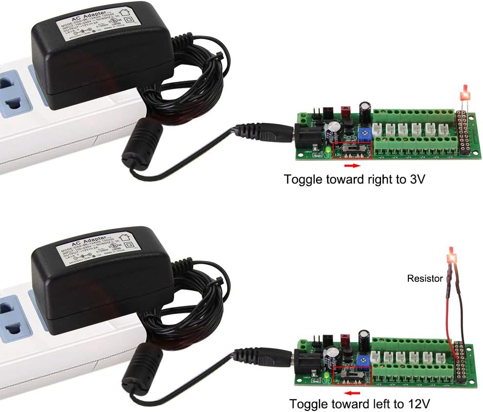 Evemodel PCB012 Power Distribution Board Self-Adapt Distributor HO N O LED Street Light Hub DC AC Voltage Train Power