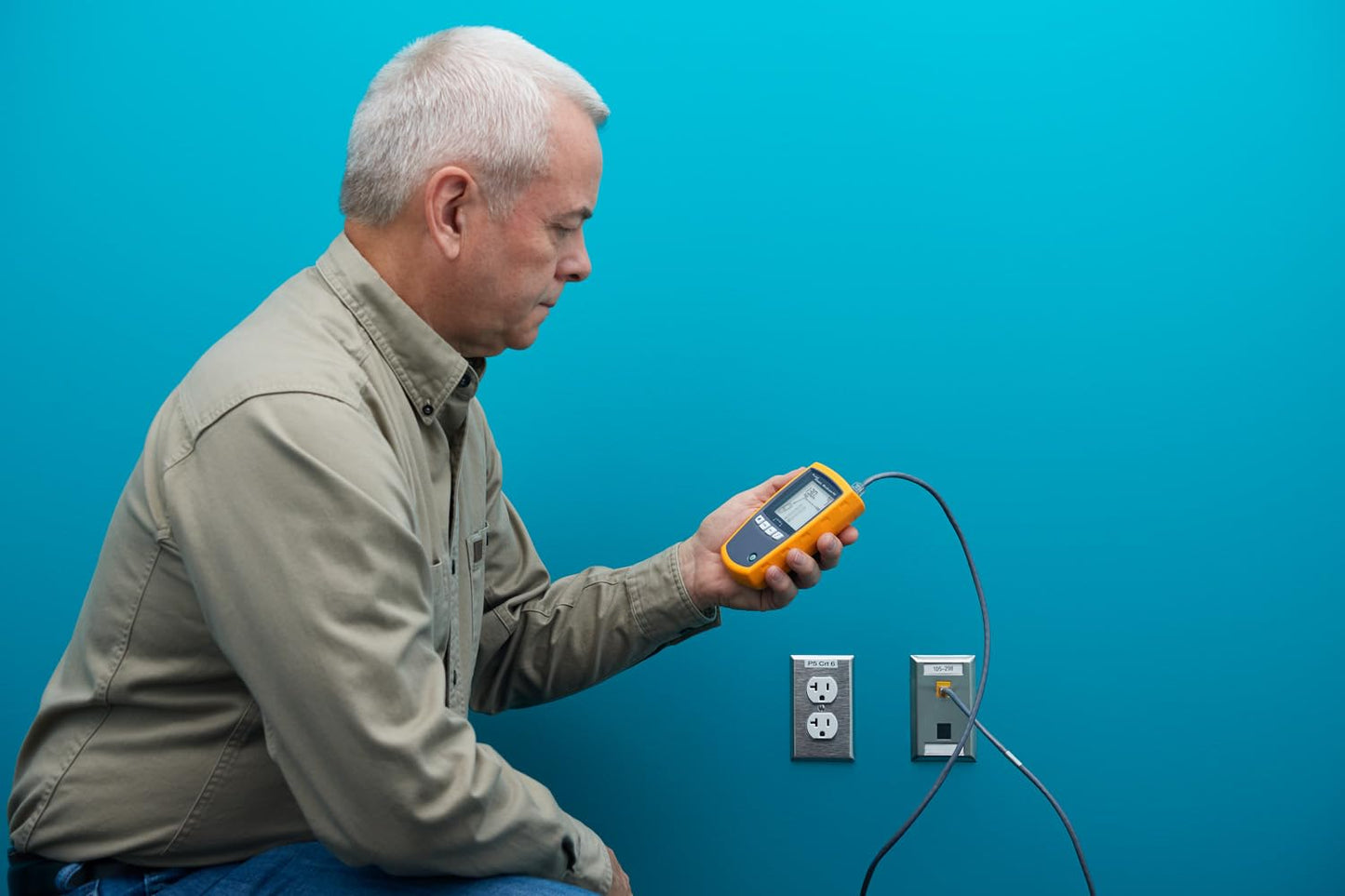 Fluke Networks - 5018508 MS-POE MicroScanner Copper Cable Verifier and PoE tester for RJ-45 Category 5-6A Ethernet Cables, Identifies Supplied Class 0-8 Power from Ethernet PSE Devices