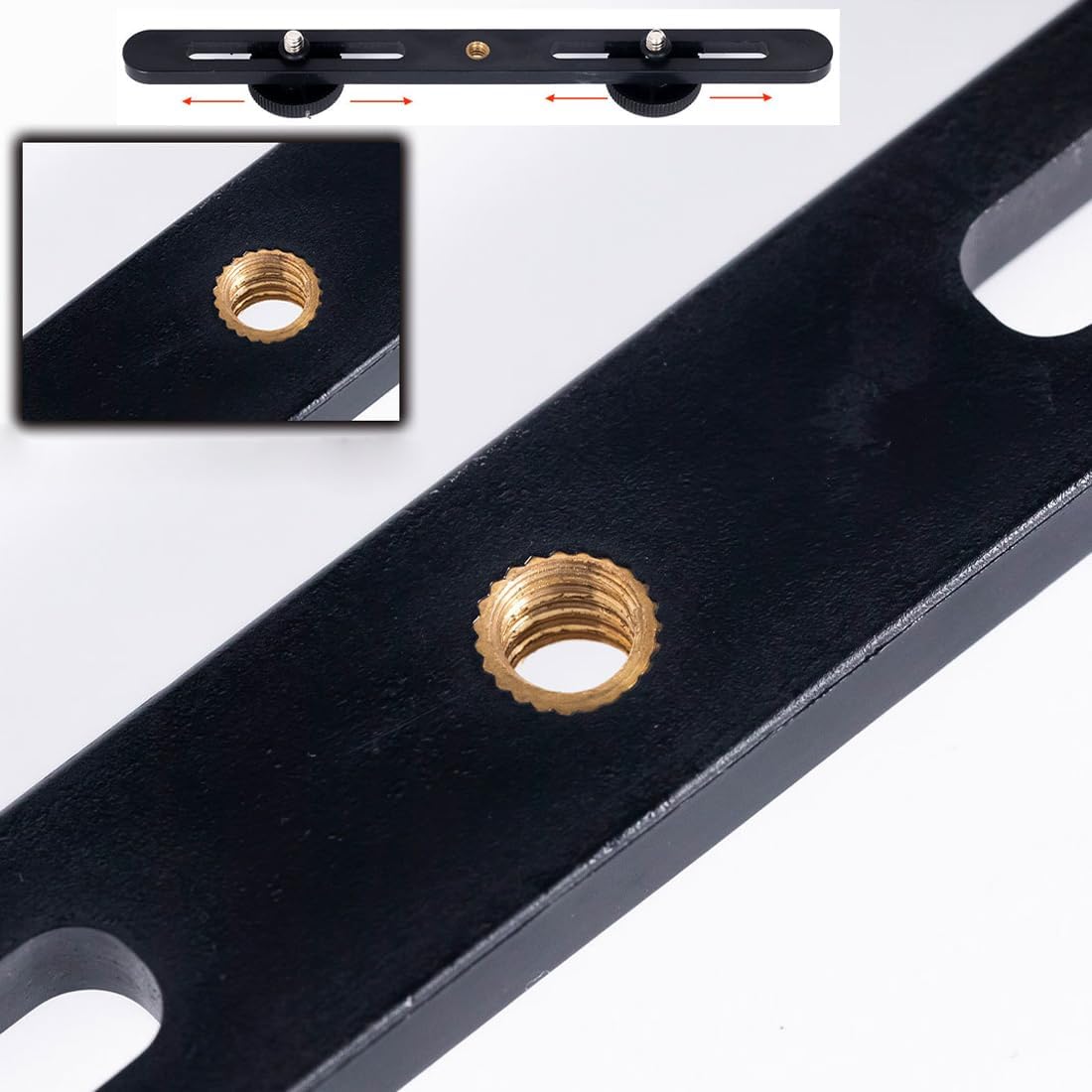 RecDec 2 Pack 1/4 Dual Selfie Light Holder Tripod Mount Stand with Screw Second Video Lights Extension Bar for Clip