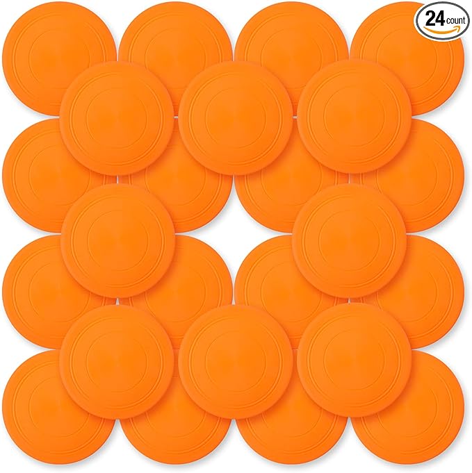 Lenwen 24 Pcs Flying Disc 6.89 Inch Soft Silicone Flying Disks Classic Play Flick Disc for Outdoor Backyard Beach Lawn Sports Park Camping Playing Adults Pet