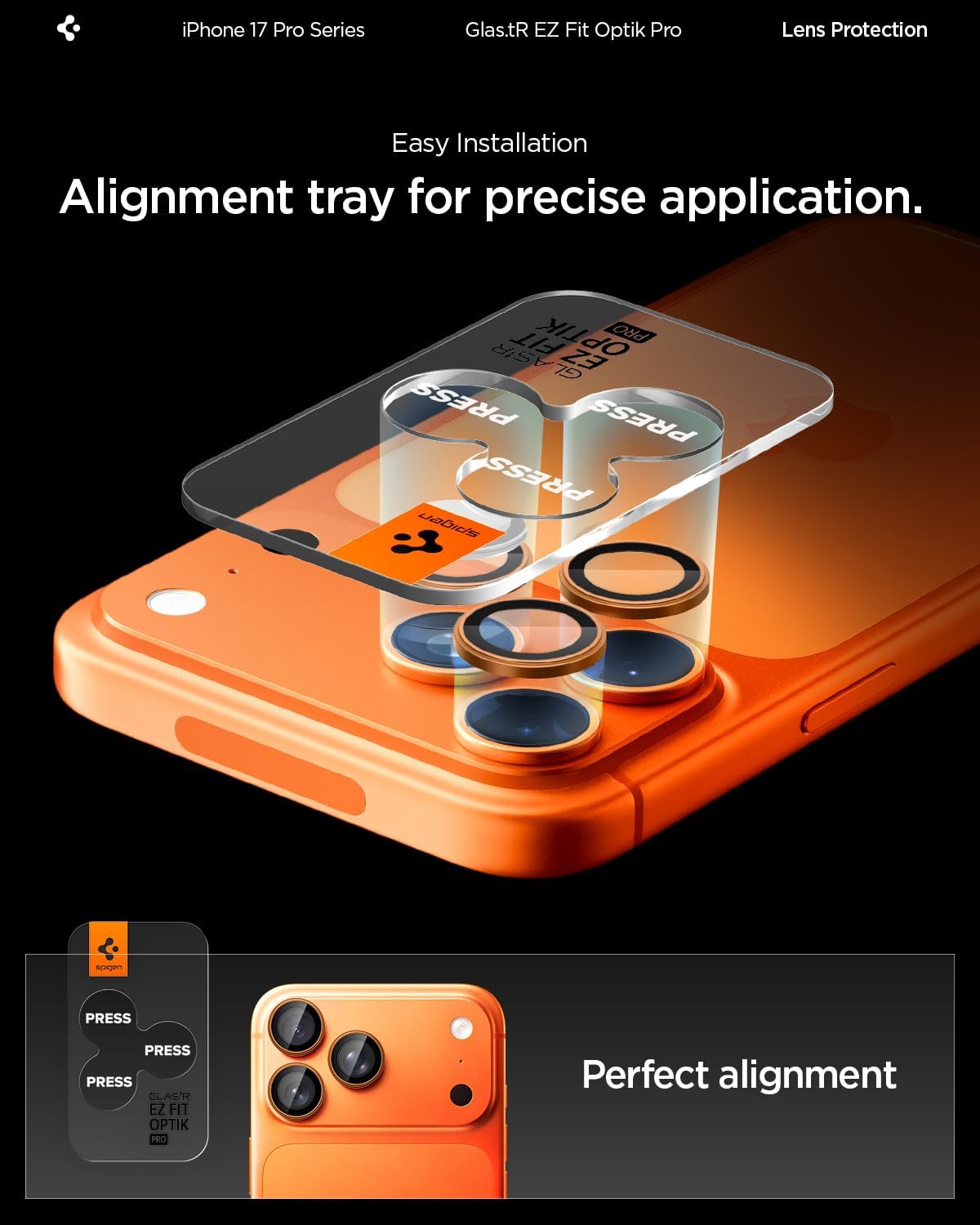 17 17 [2 Pack] Spigen Camera Lens Screen Protector [GlasTR EZ Fit Optik Pro] Designed for iPhone Pro Max | iPhone Pro