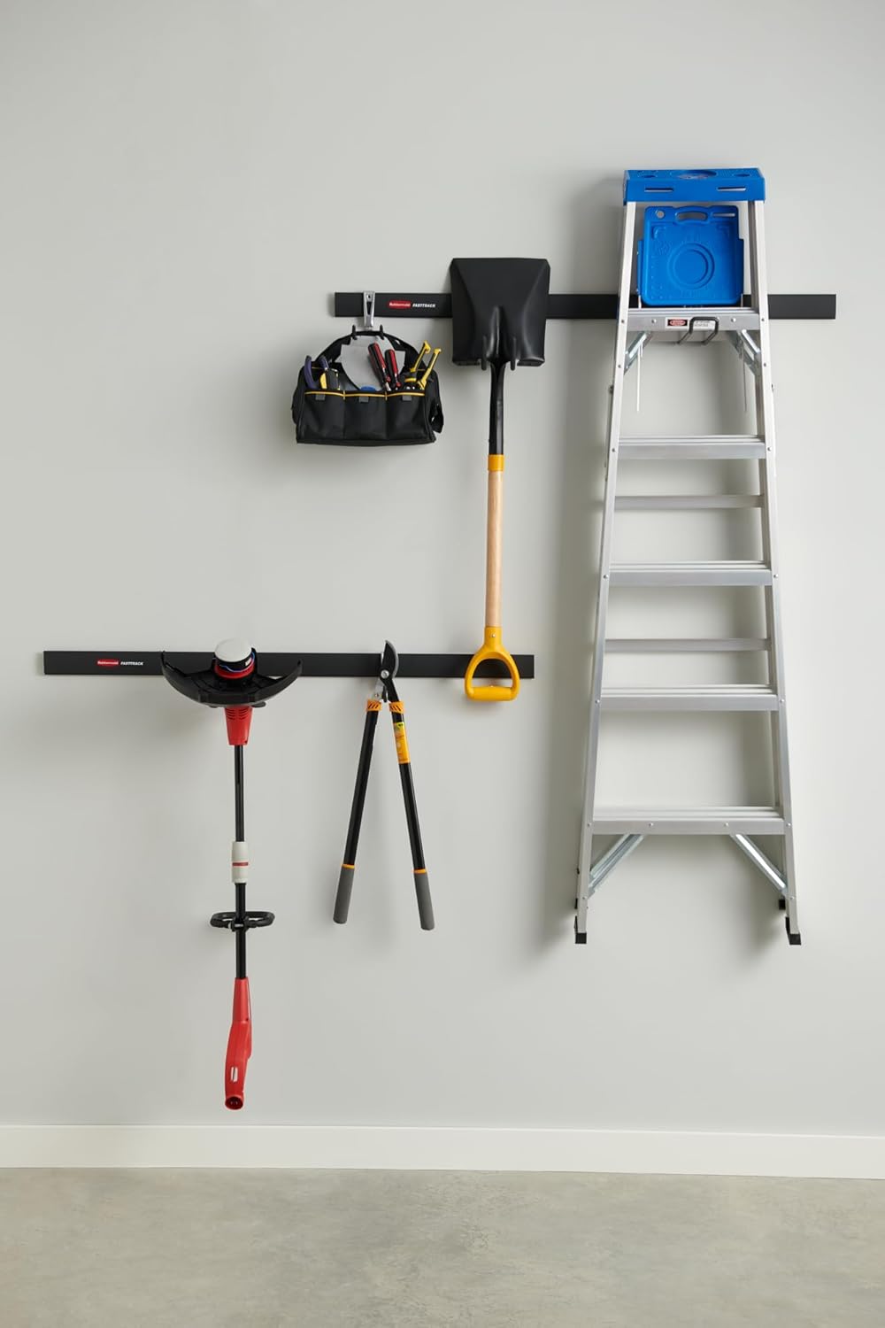 Rubbermaid Fasttrack Garage Storage Hooks - 7-Piece Heavy-Duty Tool Organizer Kit | Black