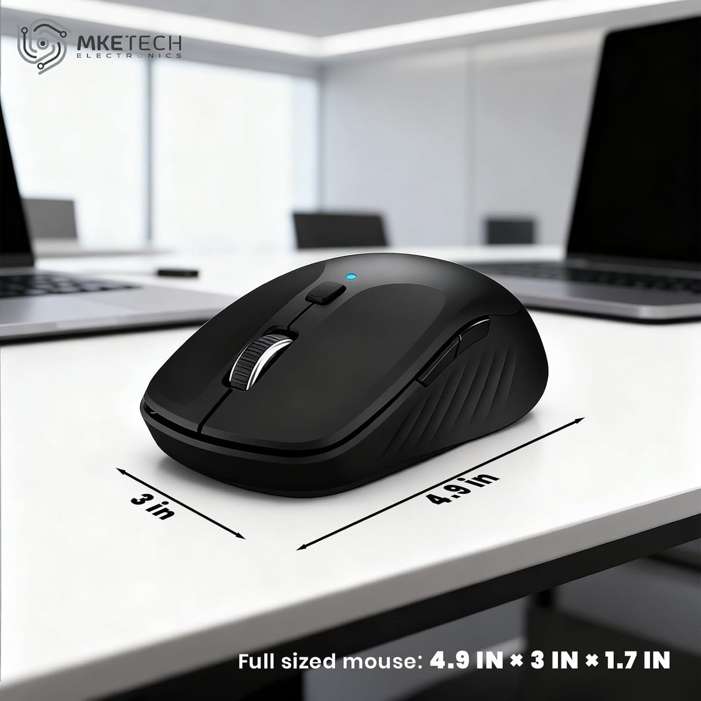 MKETech Electronics 2.4G 6 3 410) Wireless Computer Mouse - Full-Size USB Receiver Mouse, Buttons with Back/Forward