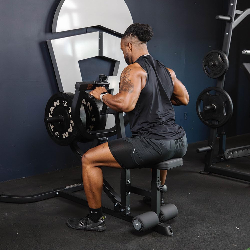 Titan Fitness Plate Loaded Seated Row Machine, Rated 270 LB, Adjustable Chest Supported Row Machine with Olympic Weight Posts, for Back, Arms, Shoulders