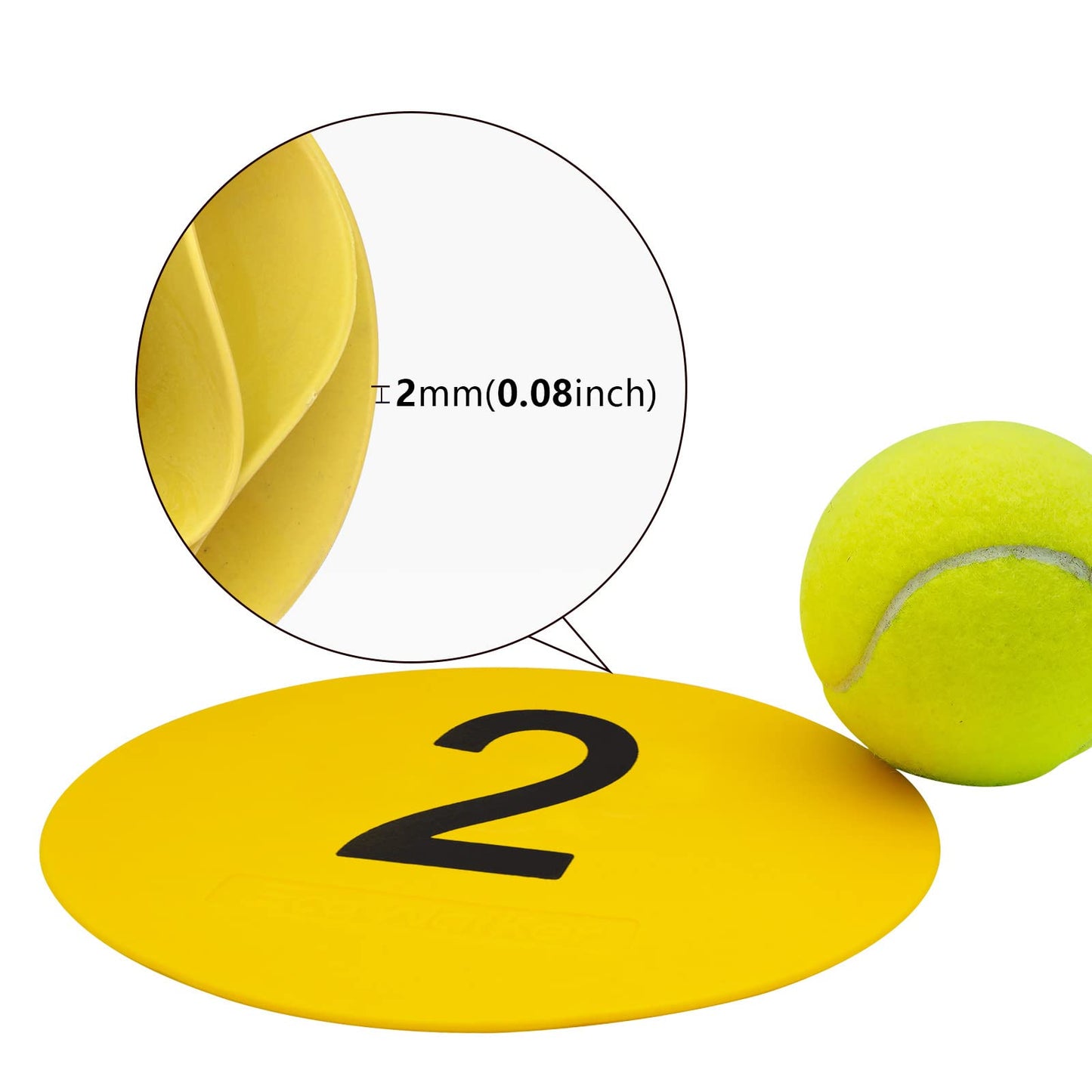 Eco Walker 6inch Numbered Spot Markers Flat Floor Spot Non-Slip TPE Material Waterproof for Field and Court Marking Fitness Agility Training Sports Games and Exercises (Multi)