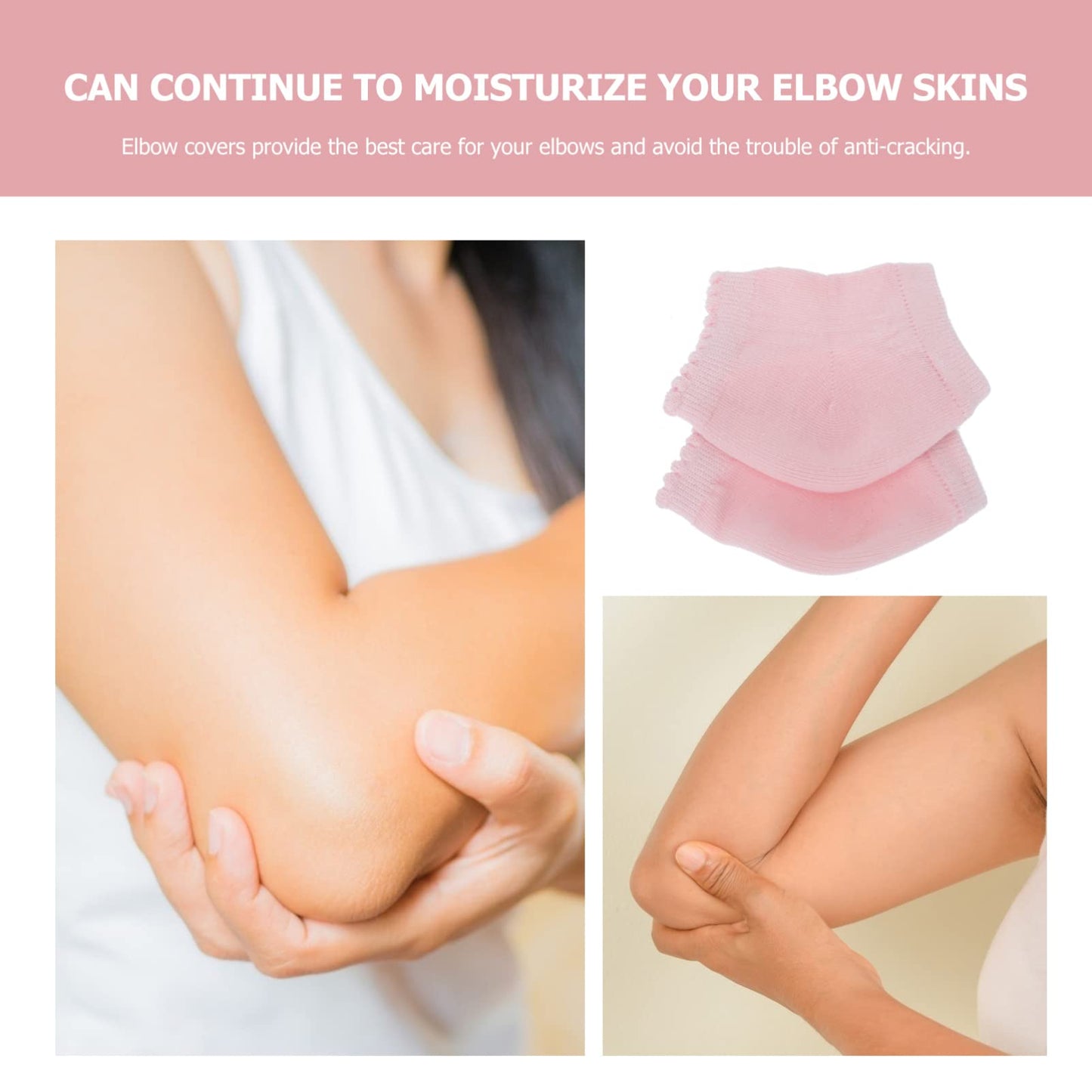 FOMIYES 2 Pairs Elbow Gel Covers Moisturizing Exfoliating Sleeves for Dry Cracked Skin, Stretchable and Breathable Elbow Protection