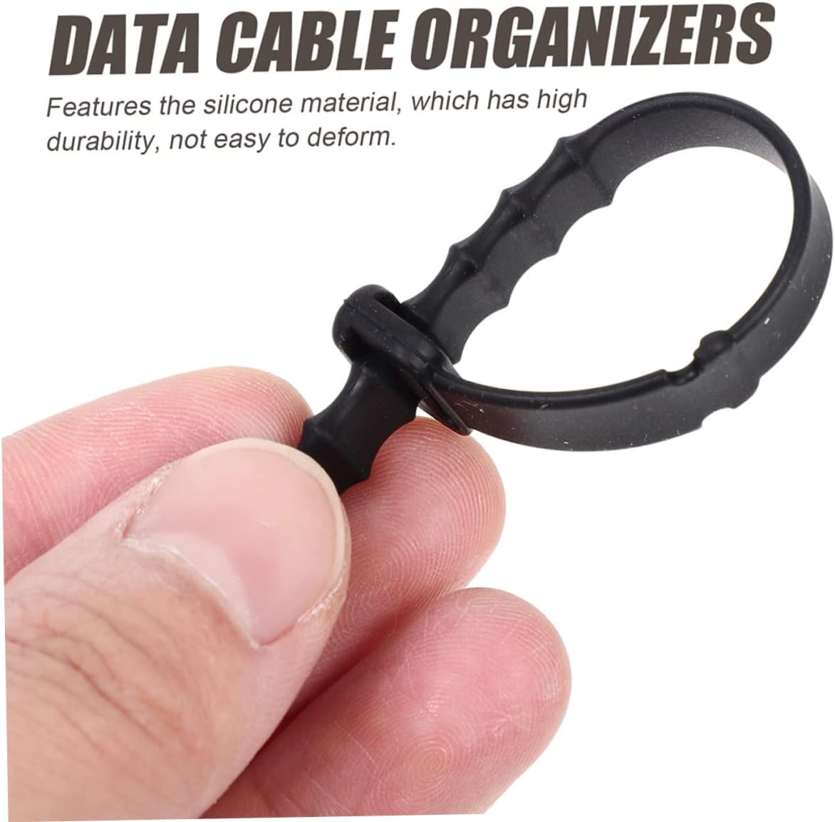 12pcs Silicone Cable Organizer Winder for USB and Headphone Cords Flexible Data Cable Holders for Desk Nightstand