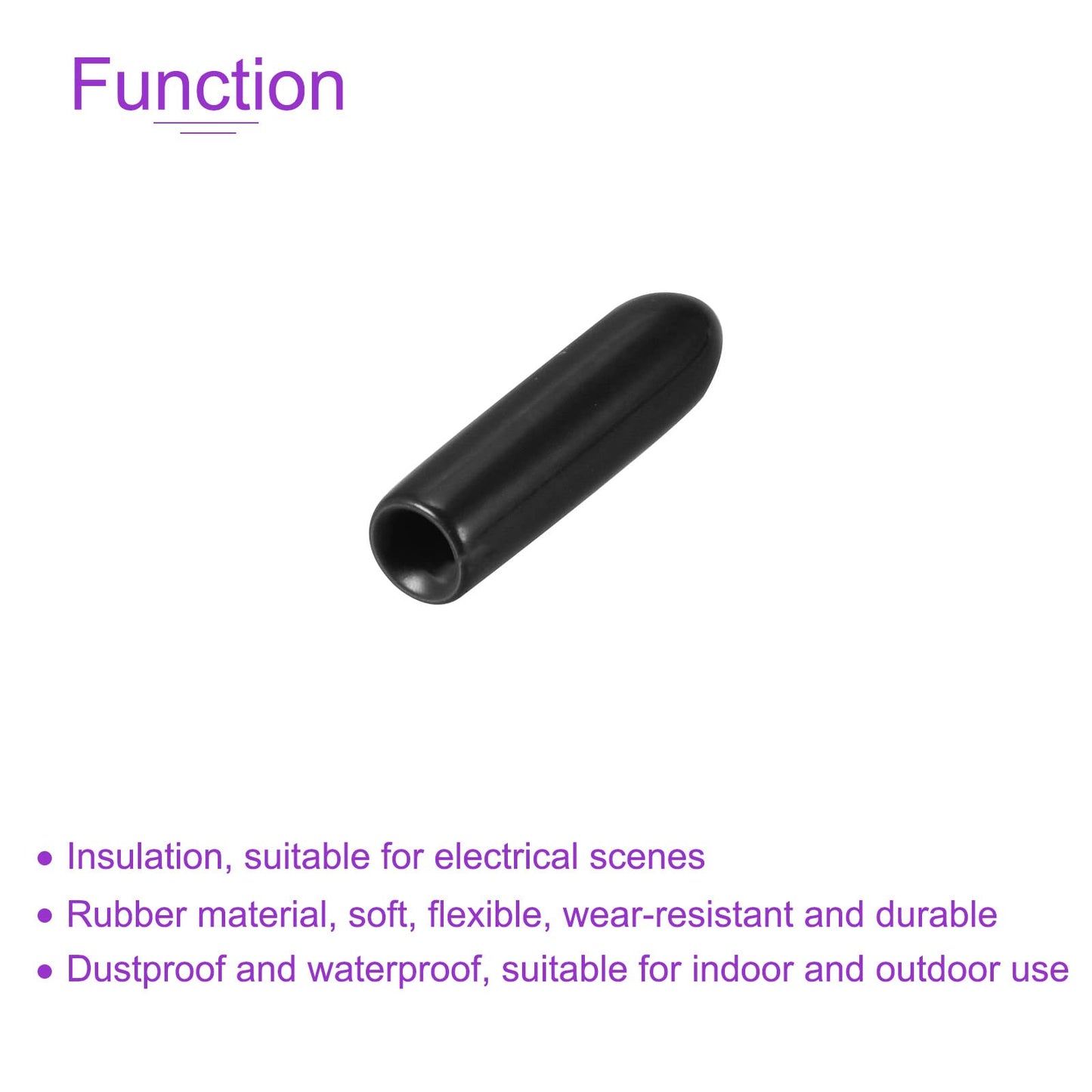 DMiotech 50 Pack 3/32" ID Black Screw Thread Protectors Rubber End Caps Bolt Covers for Screw Bolt Furniture Pipe