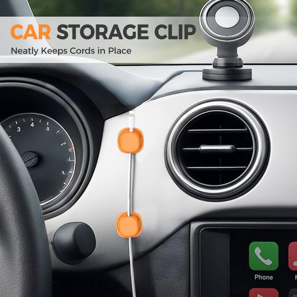 Koujut 2025 3 Pack) Cord Organizer Holder, New Desk Cable Management, Cable Clips Organize Phone Charging Cords Holder