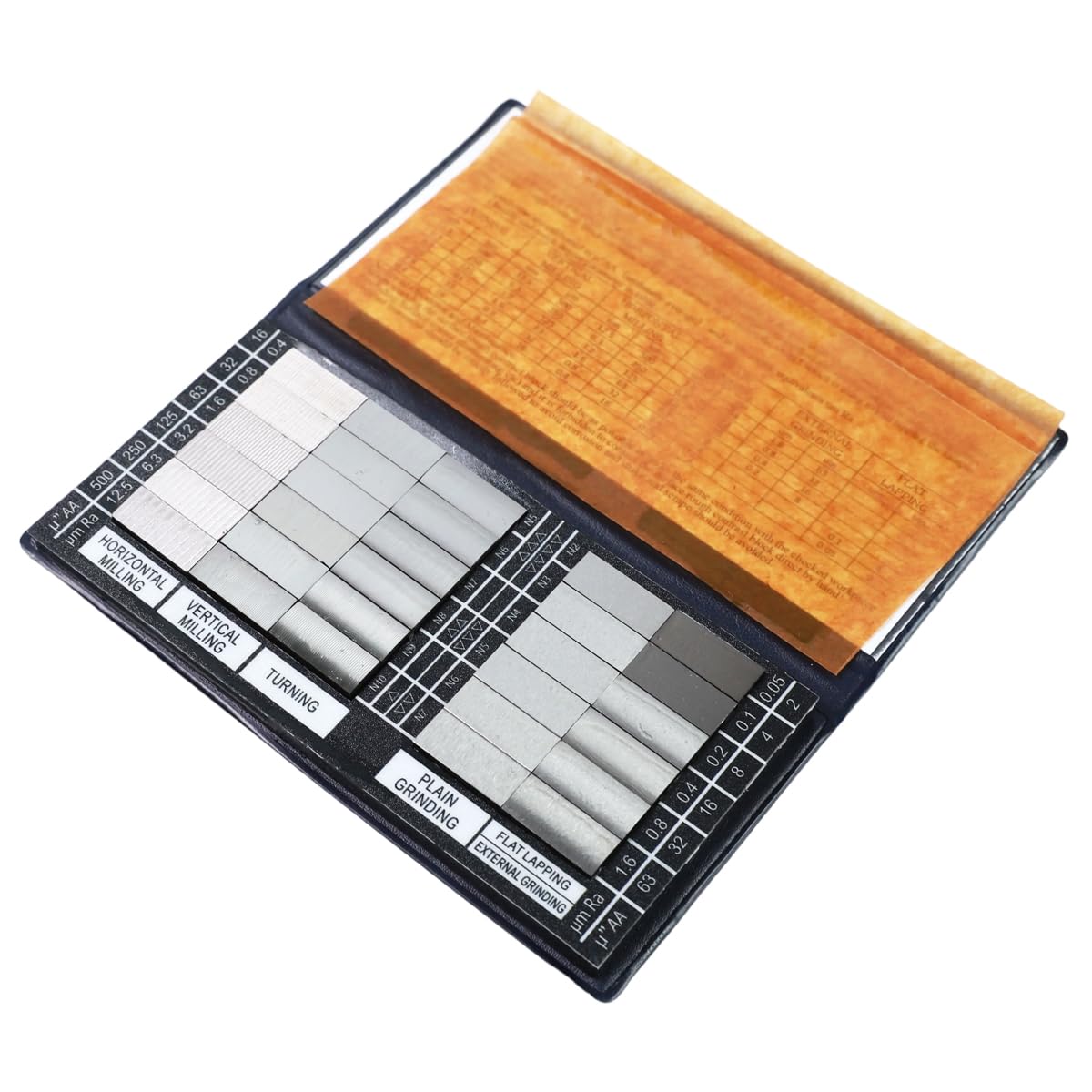 FUZIDDN Surface Finish Comparator Set, Ra 0.05-12.5μm with 30 Samples, Professional Tactile & Visual Roughness Comparison Tool for Quality Control in Machining, Grinding, Milling Processes