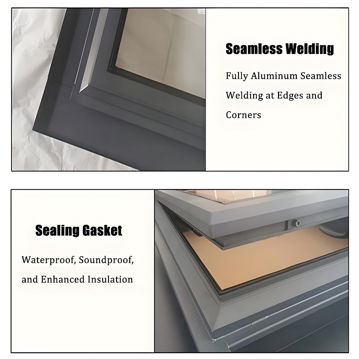 Skylight Windows for House Roof with Double Layer Tempered Glass, Roof Lighting Well Window for Indoor Attic, Aluminium Window Cover for Garage/Basement/Loft/Dark Room(31x14 W*H)