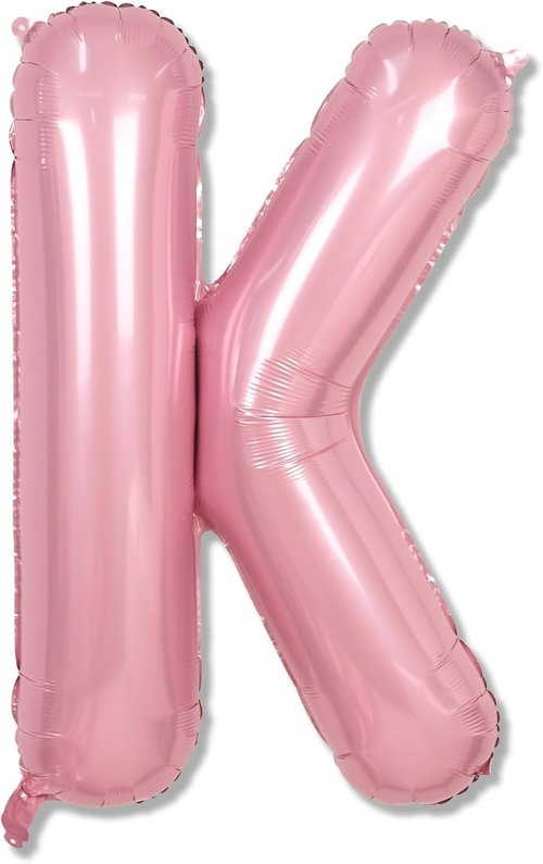 40" Pastel Pink Letter K Balloon - Large Foil Helium Balloon for Birthday, Graduation & Party Decor