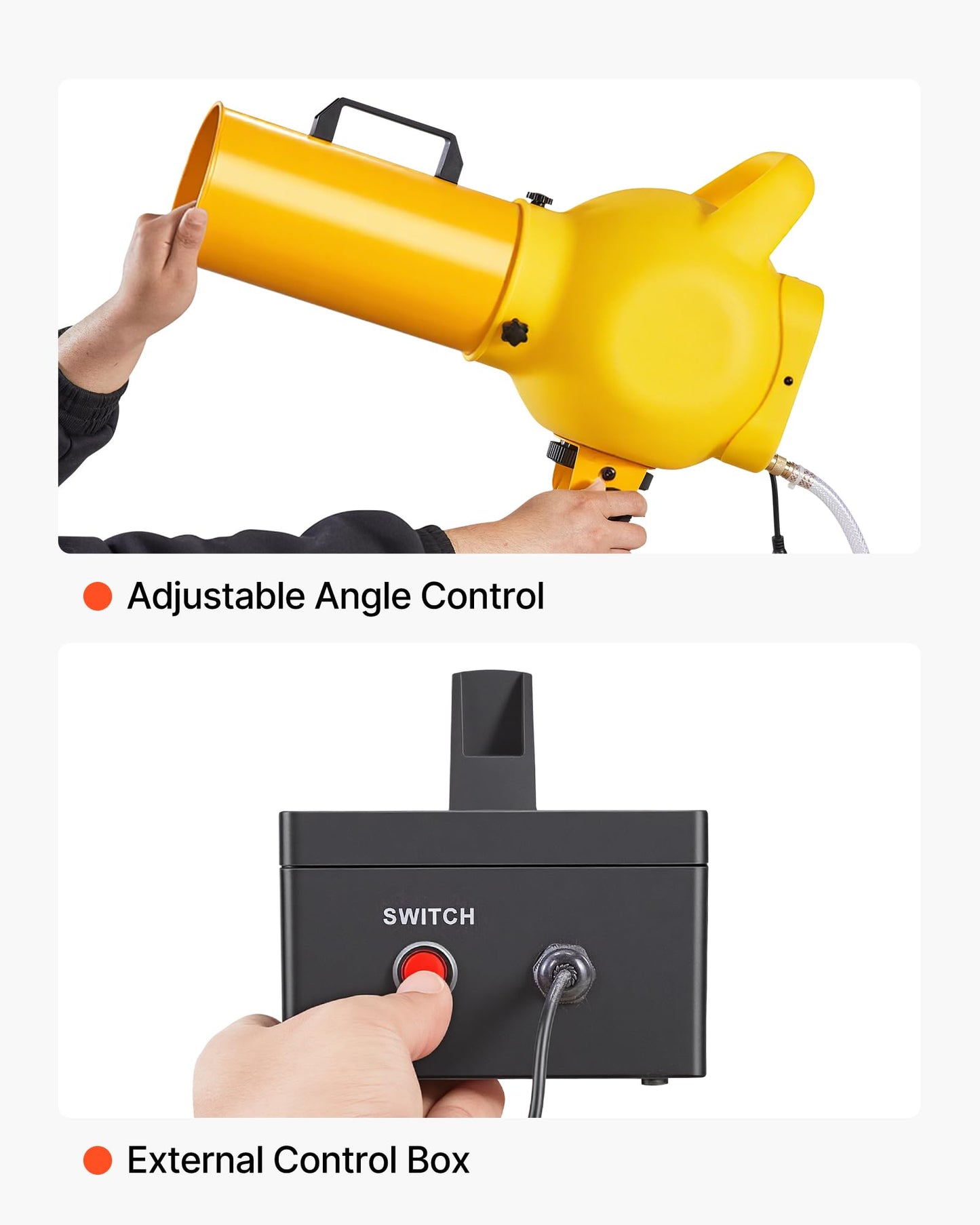 VEVOR Foam Machine, Handheld Spray Foam Cannon Party Machine, Bubble Cannon with Fan & Triangular Structure, Dense Foams Maker for Gatherings, Backyard, Celebrations & Party, Continuous Foams Output
