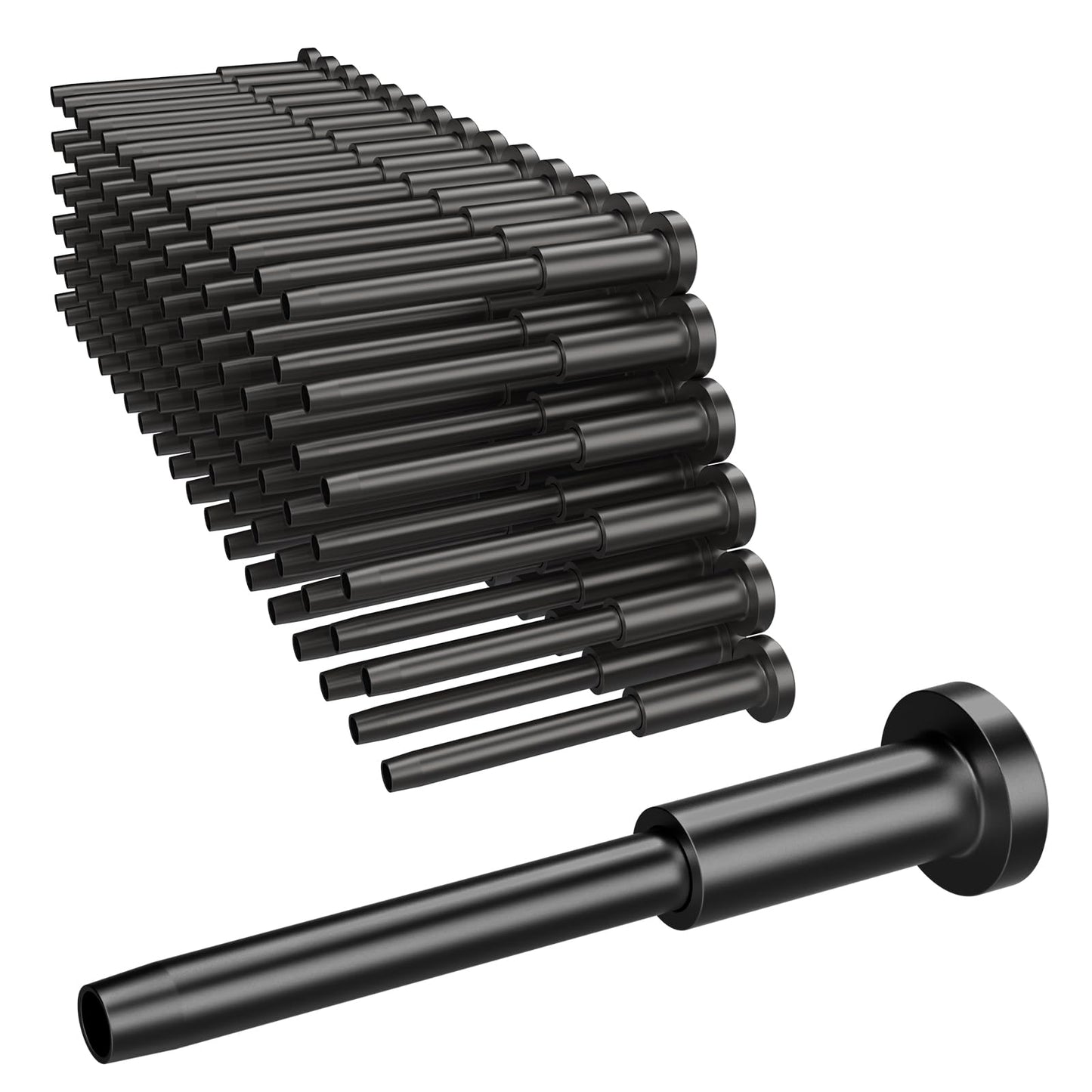 BLIKA 100 Pack 1/8" Black Stainless Steel Invisible Receiver and Swage Stud End for Cable Railing, Deck Stair Threaded End Fitting for Wood & Metal Post, Black Cable Railing Hardware