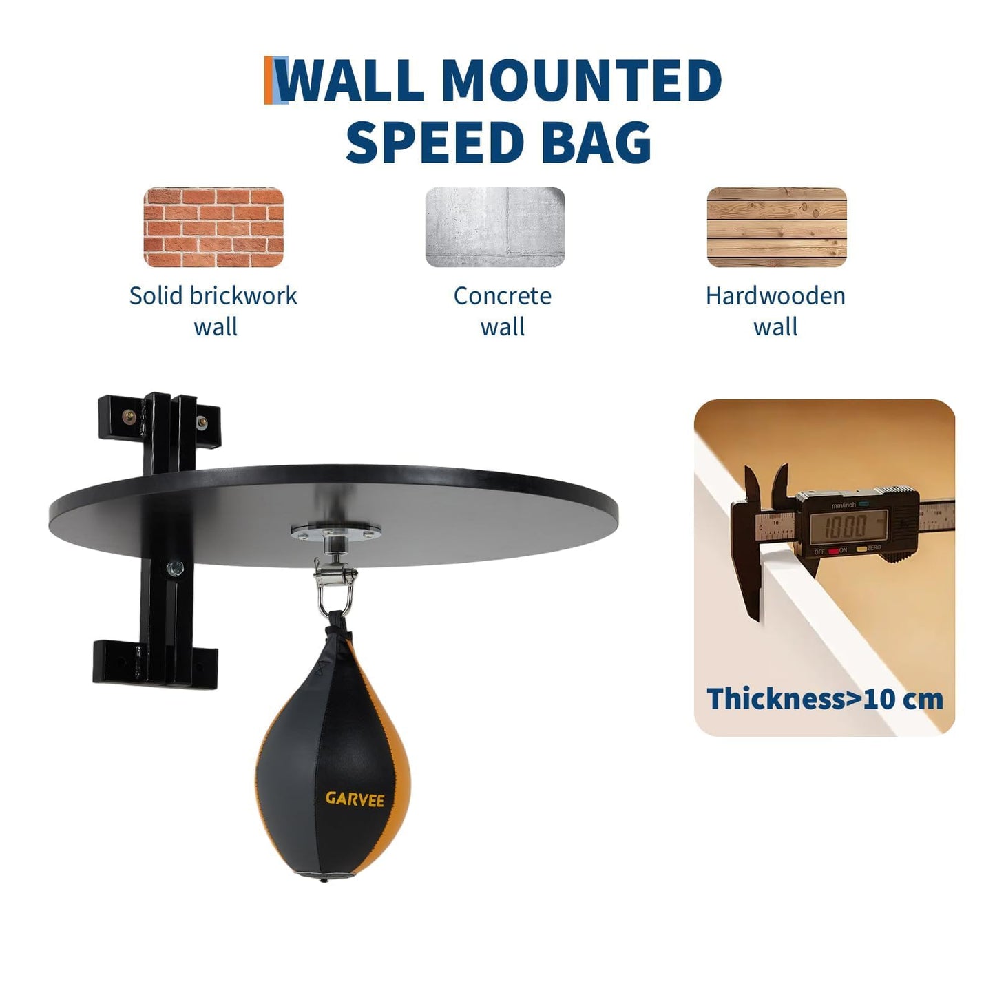 GarveeTech Hardwood Speed Bag Platform Kit with Adjustable Mount 360 Degree Swivel and Includes Speed Bag Air Pump for Boxing Training and Home Gym Workout
