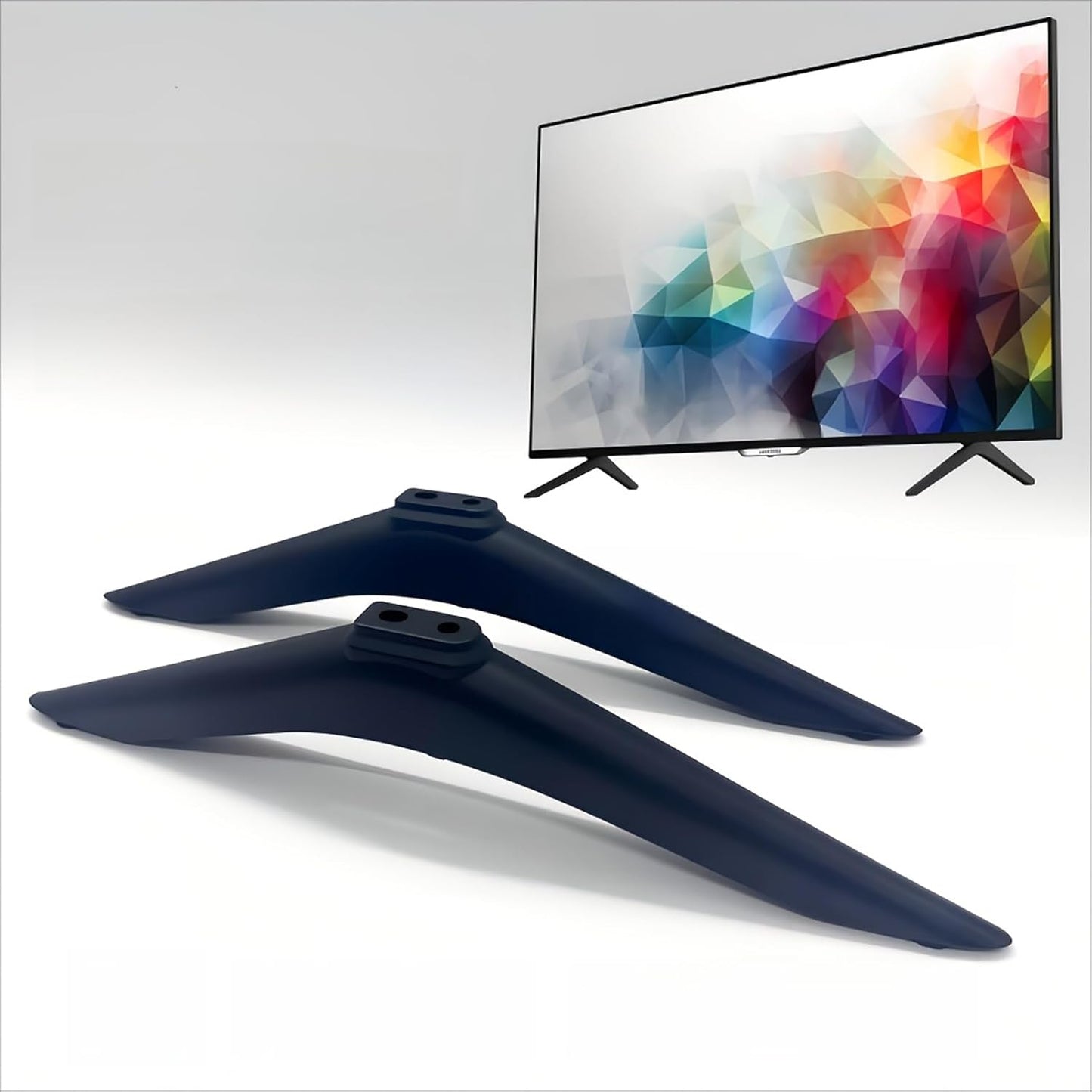 Dranvosk Set 51.18 85.3 Inch Universal TV Stand Legs Replacement Feet and Mount Base with Screw for to Smart TVs, Black