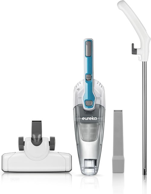 Eureka Corded Stick Vacuum Cleaner - Powerful Suction for Pet Hair | Lightweight 3-in-1 Handheld, Aqua Blue