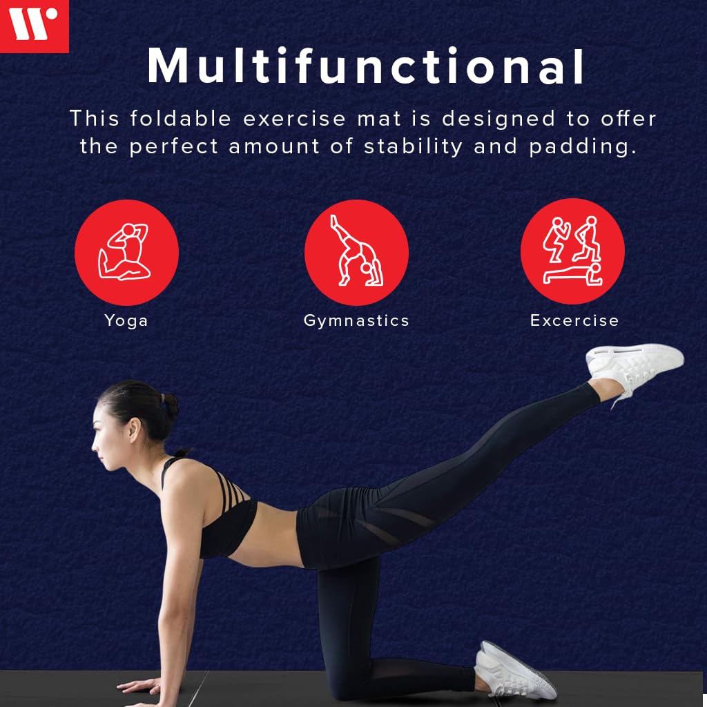 We Sell Mats - 4 ft x 8 ft x 2 in Premium Personal Fitness & Exercise Mat for Home Workout - Lightweight and Folds for Carrying – All Purpose Home Gym Mat – Thick Mat for Yoga, Pilates, Stretches