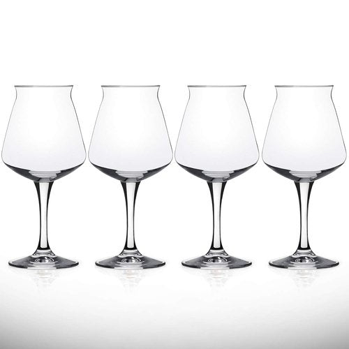DU VINO Nucleated Teku 3.0 Beer Glass, 14.2 oz, 4 Pack - Insulated Glassware for Better Head Retention & Aroma Release, Craft Beer Glasses for Home