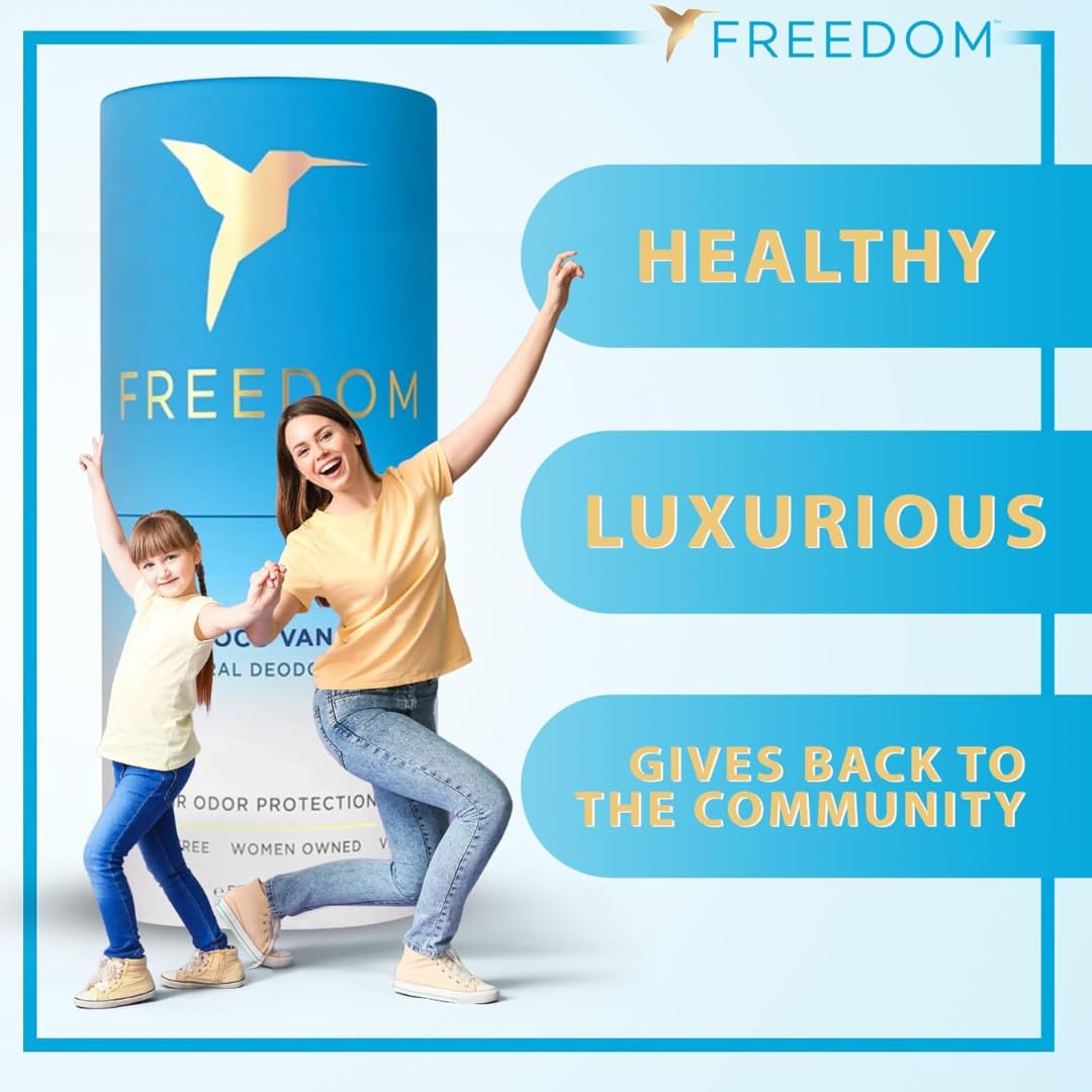 Freedom All Natural & Aluminum-free Deodorant for Women with 24-Hour Odor Protection in Eco-friendly Packaging - Made with Organic Essential Oils - Coco Van 1.9oz