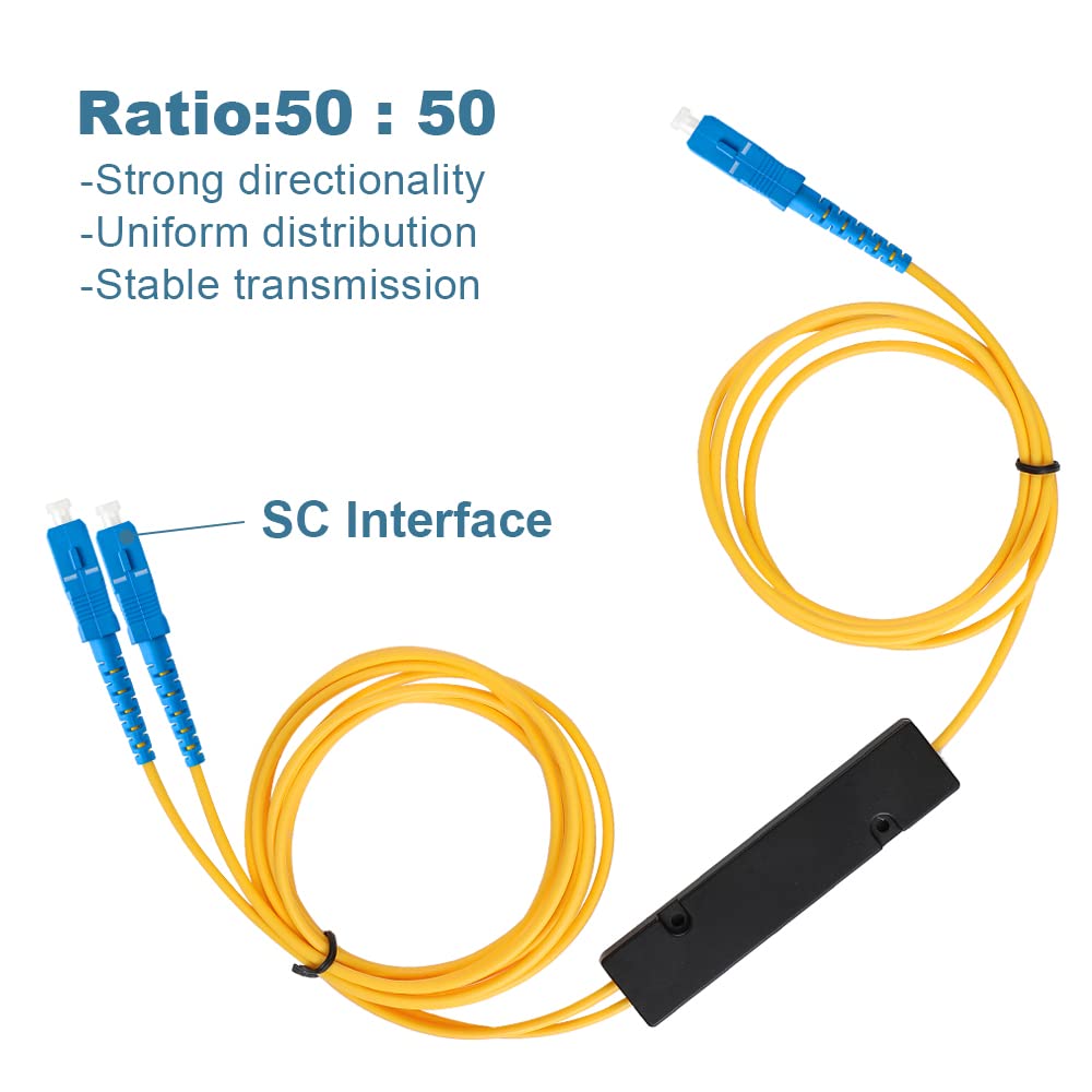 4PCS 1 2 50:50 1 2) GwliUni Fiber Optic Cable Splitter with to Distribution Channel Ratio Wiring Coupler