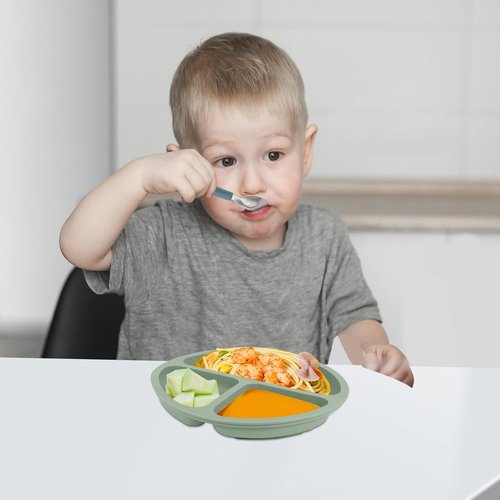 Eascrozn Toddler Utensils - Kids Silverware Set with Silicone Handles | 18/8 Stainless Steel, 6 Pack