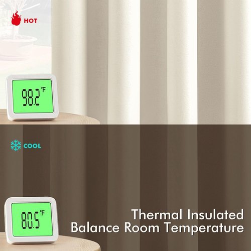 MIULEE Birch Blackout Curtains - Thermal Insulated Room Darkening Drapes | 54-Inch Length, 2 Panels