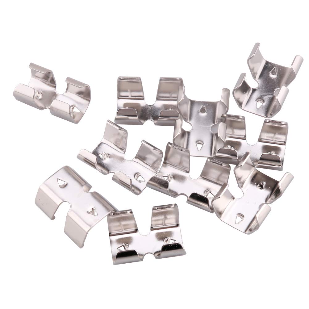 10 Piece Heavy Duty Stainless Steel Double Rope Clamps Fits 0.31-inch(8mm) to 0.47-inch(12mm) twisted or braided ropes
