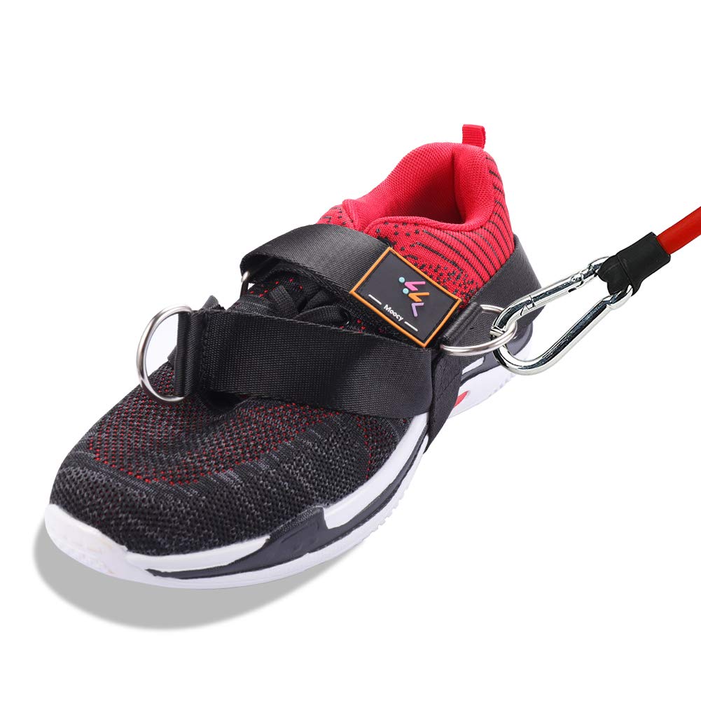 MOOCY 2 Pack Foot Strap for Cable Machine Fitness Attachment Ankle Straps Glute Kickback Leg Exercise for Cable Machines Shoe Cover Pull Belt-4 Ring