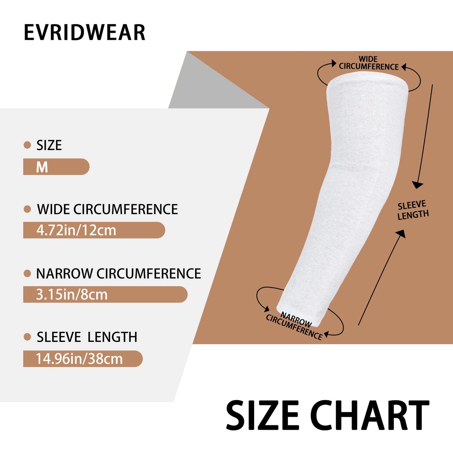 Evridwear Eczema Arm or Leg Sleeves, 5 Pairs Pure Cotton Fabric Prevent Scratching and Rubbing Eczema Skin Diseases Diabetes for Adults(M)