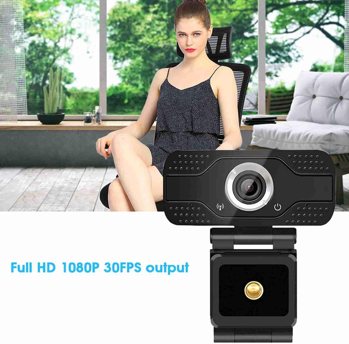 WAONIQ 1080P Web Camera for Desktop Computer, Webcam with Microphone, USB Interface, Plug and Play, USB Camera
