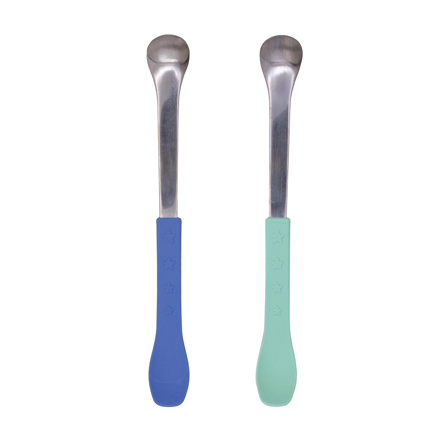 Nuby 2-in-1 Hot Safe Feeding Spoons - (8-Pack) Spoons for Babies 6+ Months - Blue and Aqua