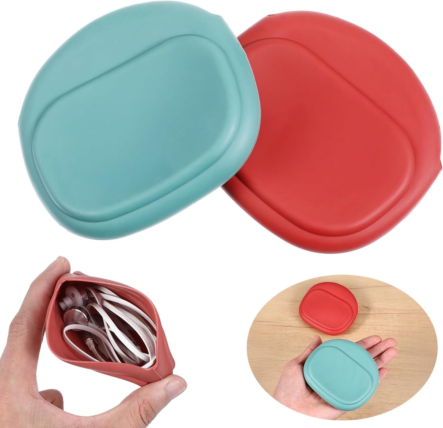 Sibba 2 Silicone Headphone Organizer PCS Wired Headphones Cases Mini Earbud Case Storage Pouch for Data Cables Keys
