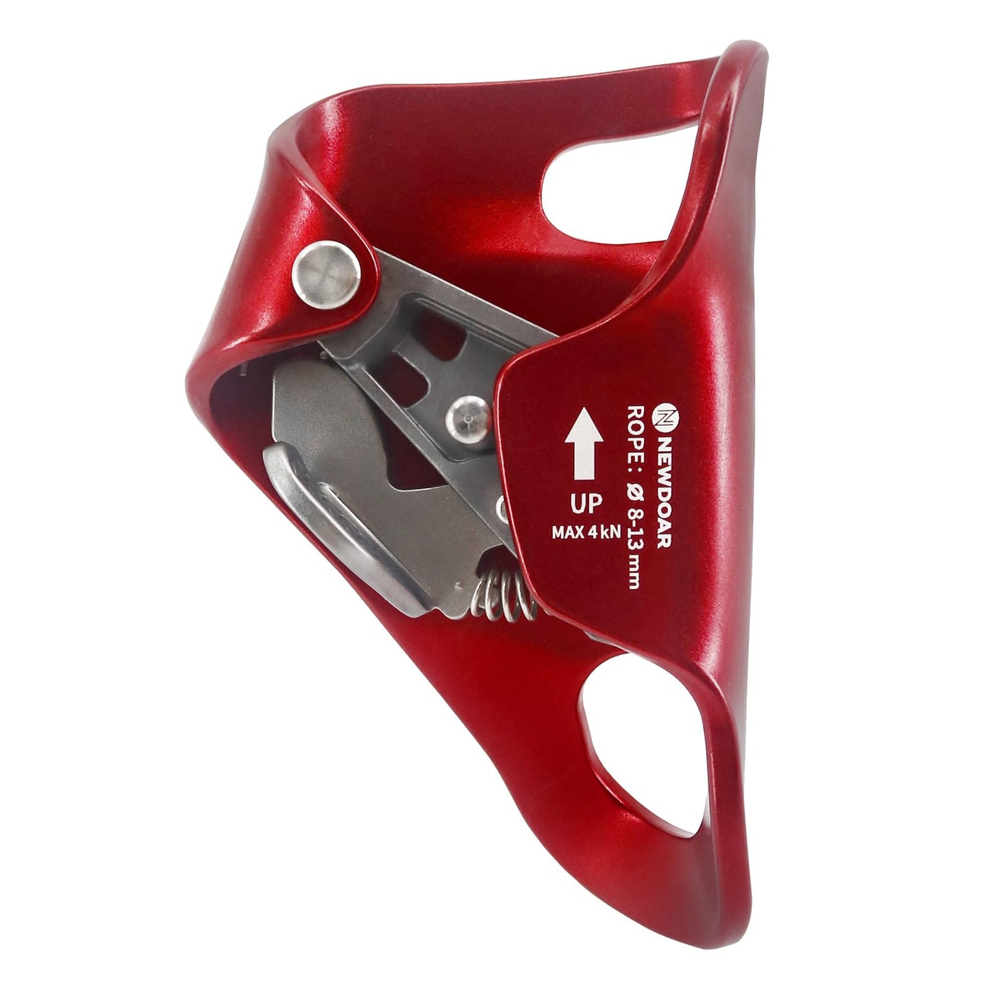 NewDoar Rock Climbing Chest Ascender Abdominal for Vertical Climbing - CE Certified Rope Clamp for 813MM Rope (Red)