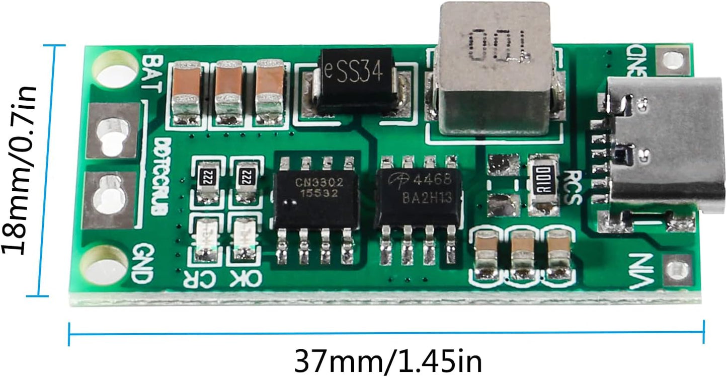 AITIAO 2PCS 2S 3S 4S 1A 2A 4A 18650 Bank(4S 4A) Type C BMS Lithium Battery Charger Board USB C Step-up Boost Module