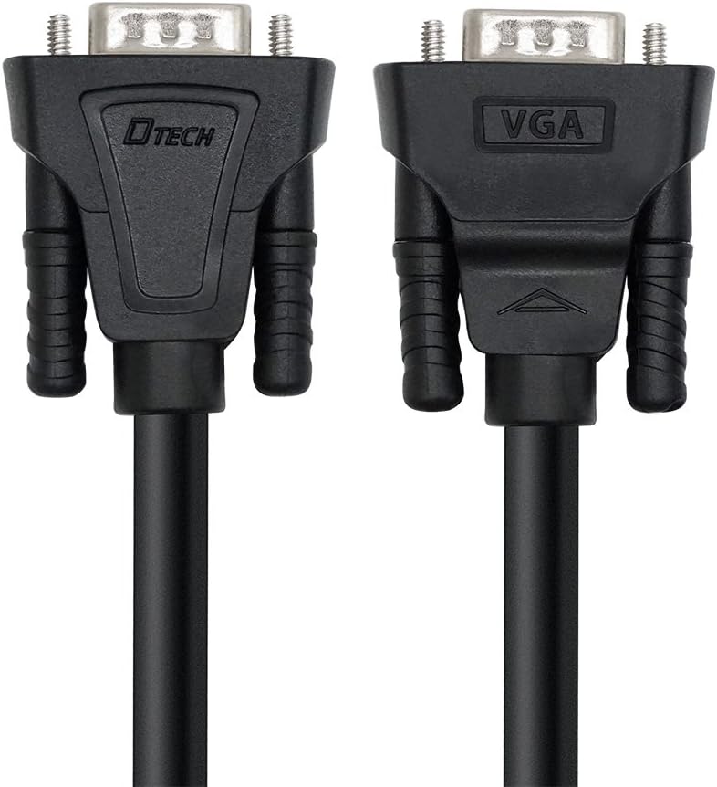 DTECH 3 1080p (1 Feet SVGA VGA Computer Monitor Cable Male to Male Supports High Resolution Meter, Black)