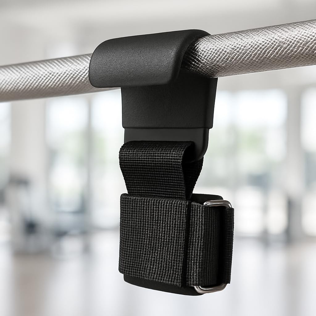 Weight Lifting Hooks (Pair) with Padded Wrist Straps – Heavy Duty Steel Grip Support for Deadlifts, Powerlifting, Bodybuilding & Pull-Ups – Gym Training Hooks for Men & Women