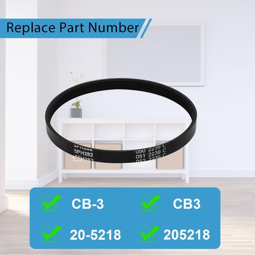 Abeskch Replacement 3 3/8" Diameter Grooved Vacuum Belt Part # 20-5218 for Kenmore Powermate Canister Vacuums (2Pcs)
