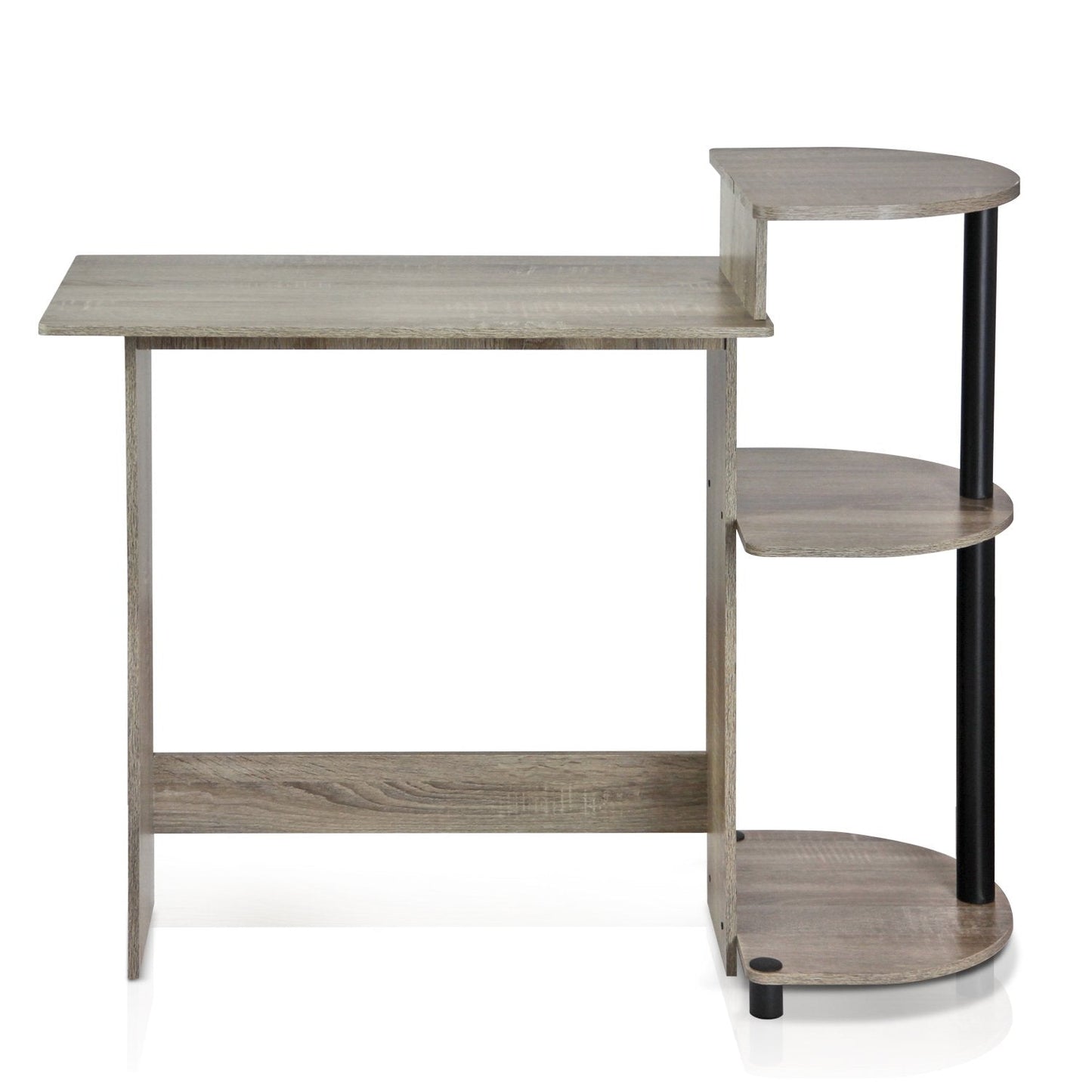 Furinno COMPACT Desk, 28.5" Wide Gaming Desk with Shelves, Computer Desk with Book Shelf, Office Desk for Home Office, Study Room, Dorm, Bedroom, French Oak