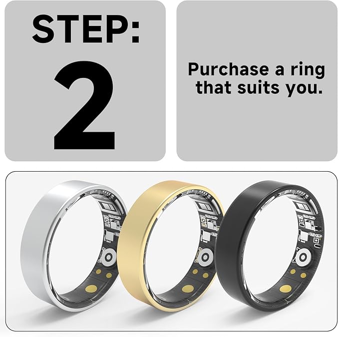 MUMU Smart Ring Sizing Kit for Women Men,Fitness Tracker Ring Sizer for Sport Monitoring,Choose Sizes 6 to 14,No Subscription Fee,IP68 Waterproof Smart Ring Size Kit(Only Ring Sizer Measuring Tool 2)