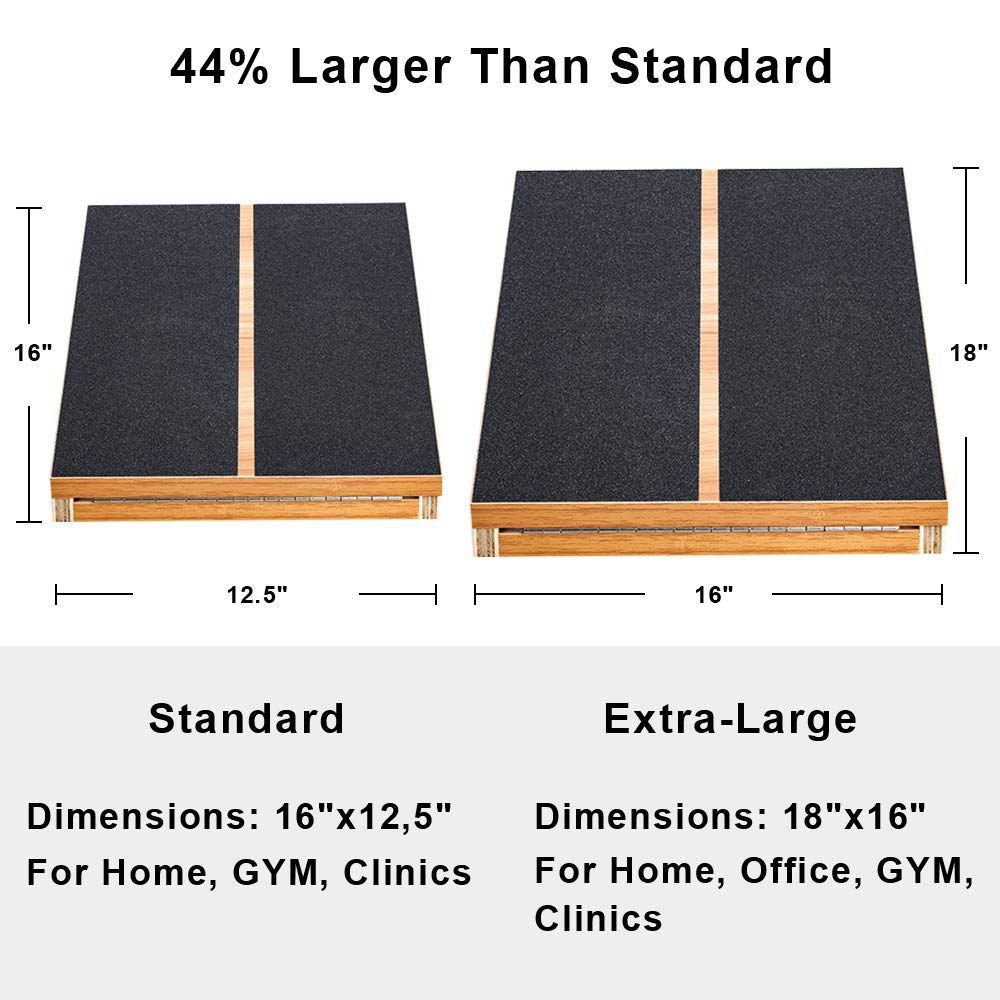 StrongTek Extra Large Wooden Slant Board, Adjustable Incline Board and Calf Stretcher, Stretch Board, Extra Side Handle 16 X 18 Inches, 5 Positions (500 LB Capacity)