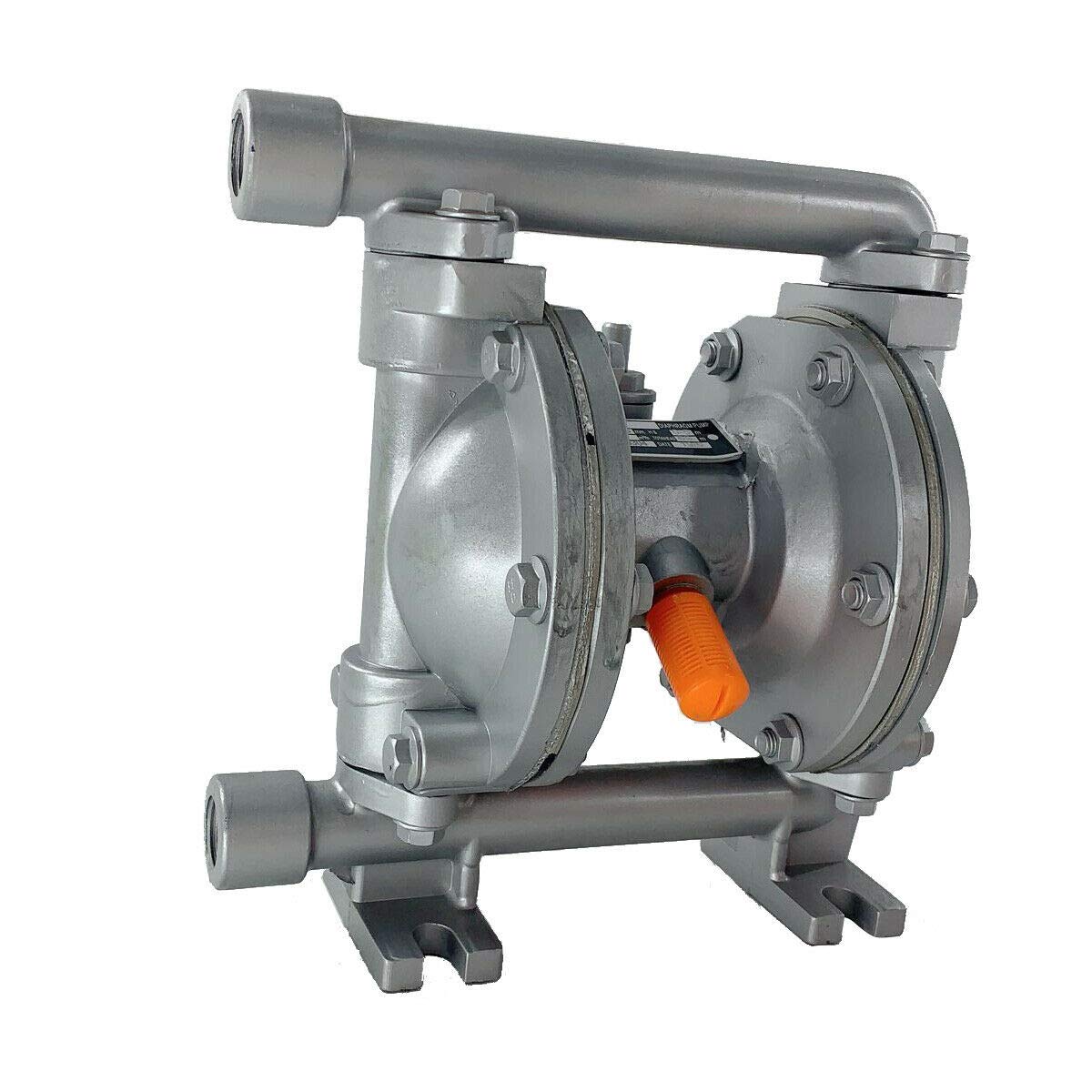 TABODD 12GPM Air-Operated Double Diaphragm Pump 115 PSI, Aluminum Alloy Dual Diaphragm Air Pump for Chemical Indutrial Liquid Low Viscosity Petroleum Fluids, 1/2" Inlet & Outlet