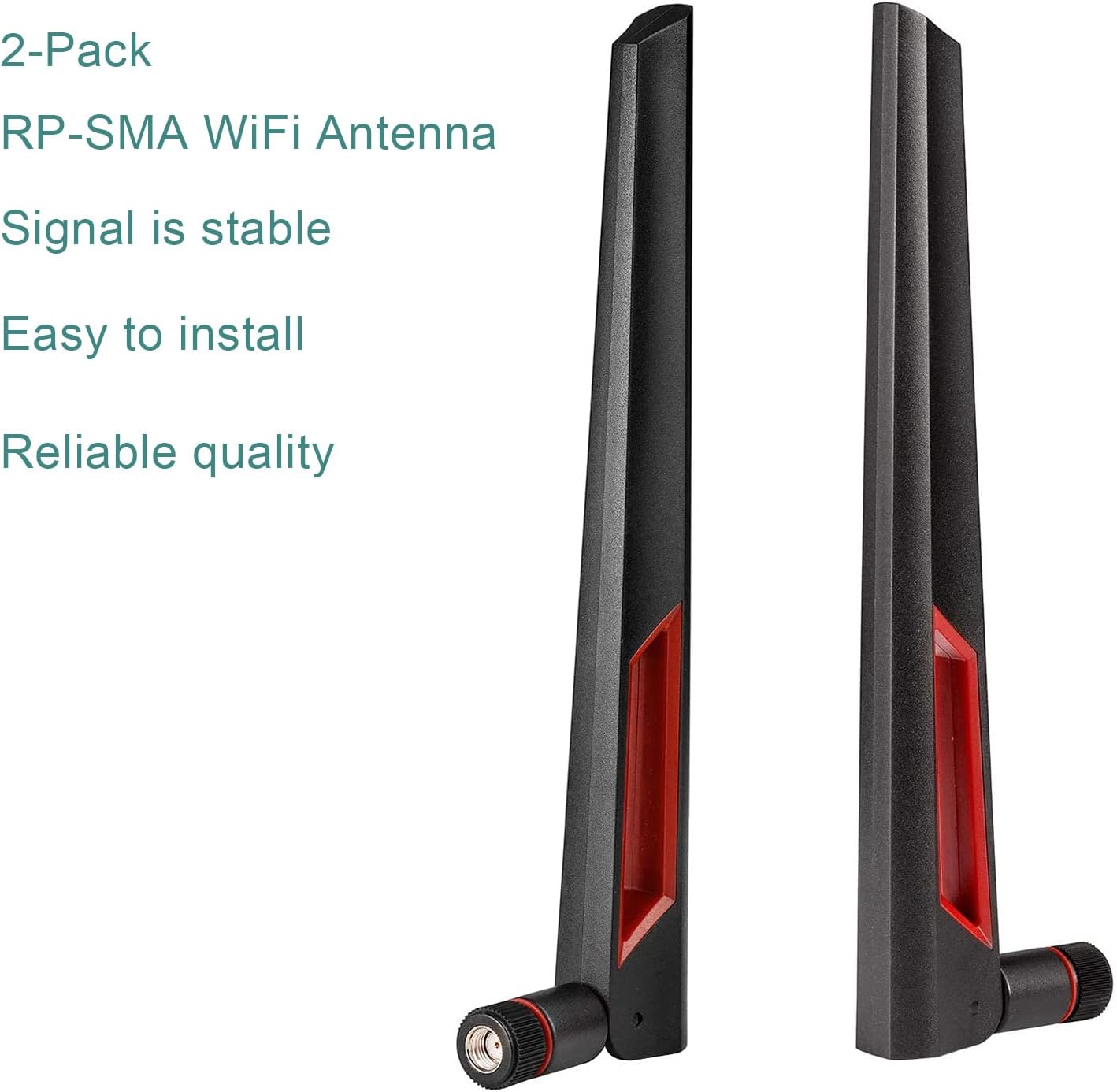 Superbat 2.4GHz 5GHz 5.8GHz 2pcs WiFi Antenna with RP-SMA Male Connector, Dual Band Antenna for PCI-E WiFi Network Card