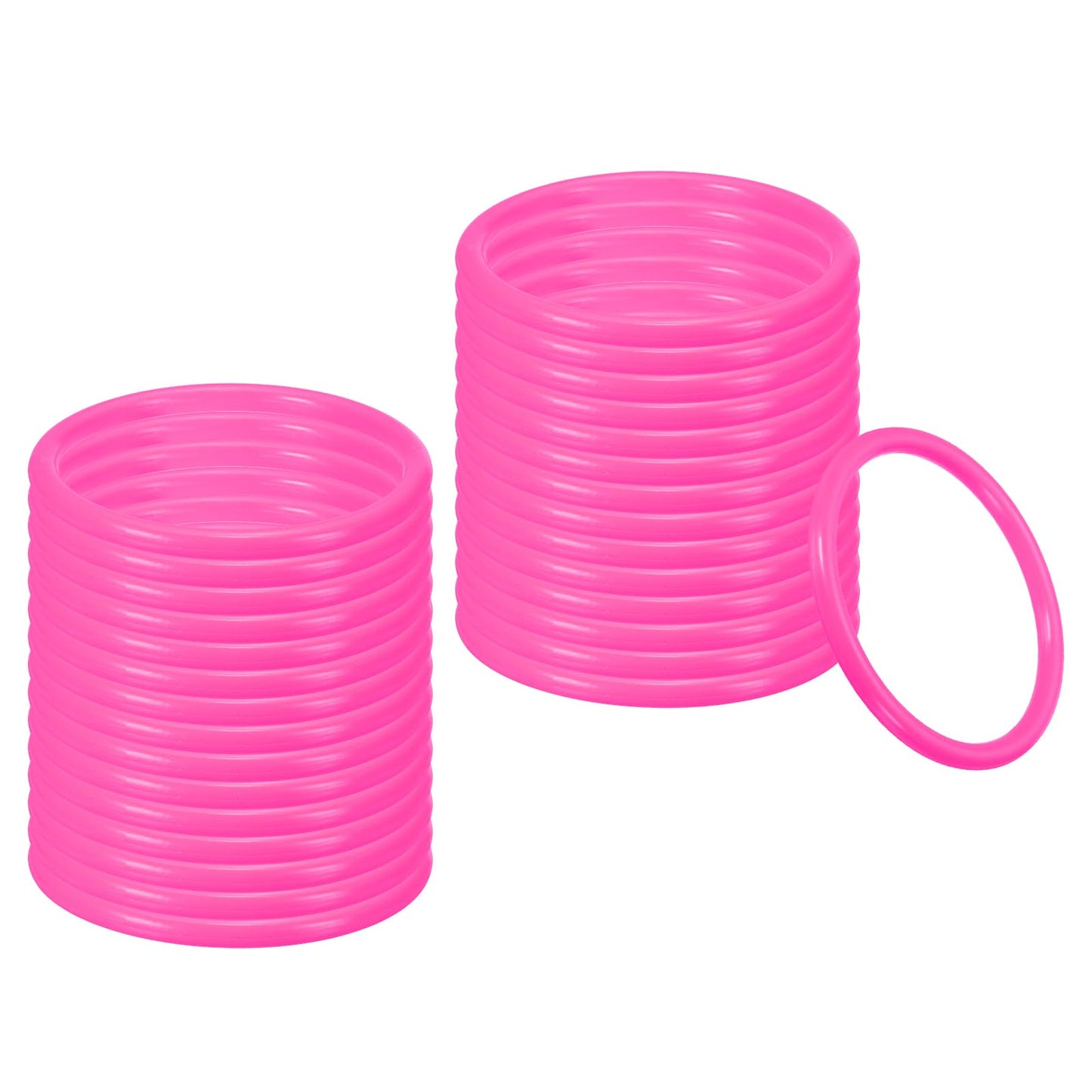 PATIKIL 2.8 Inch Plastic Ring-Toss Rings for Bottles, 30 Pack Carnival Rings Plastic Hoops for Speed and Agility Practice Outdoor Party Favor, Pink