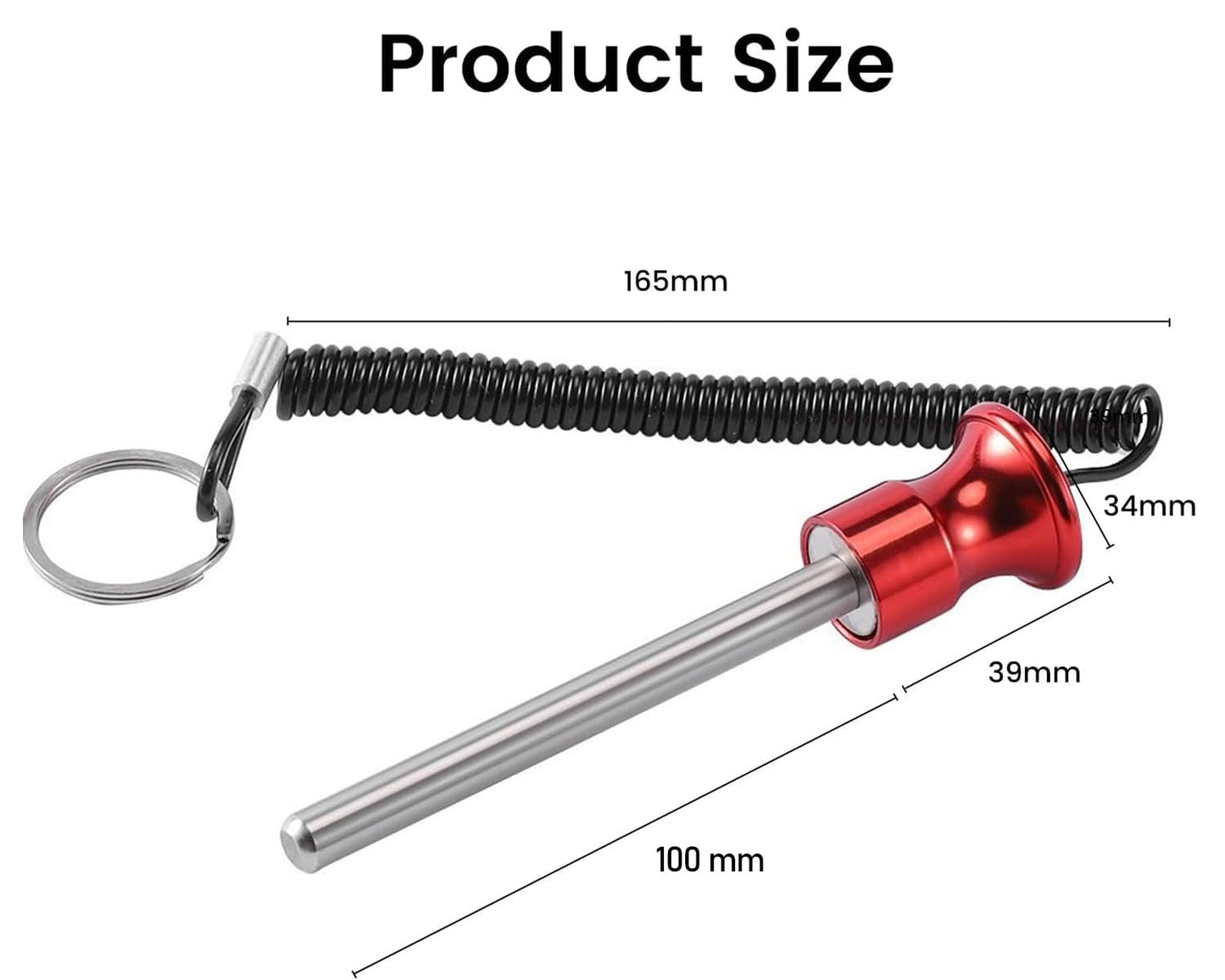 Weight Stack Pin,Universal Magnetic Weight Pin with Pull Rope Strength Training Equipment for Commercial Gym or Home Gym | Pin Insert | Heavy Duty | Health Club Grade Steel Gym Accessories (Red)