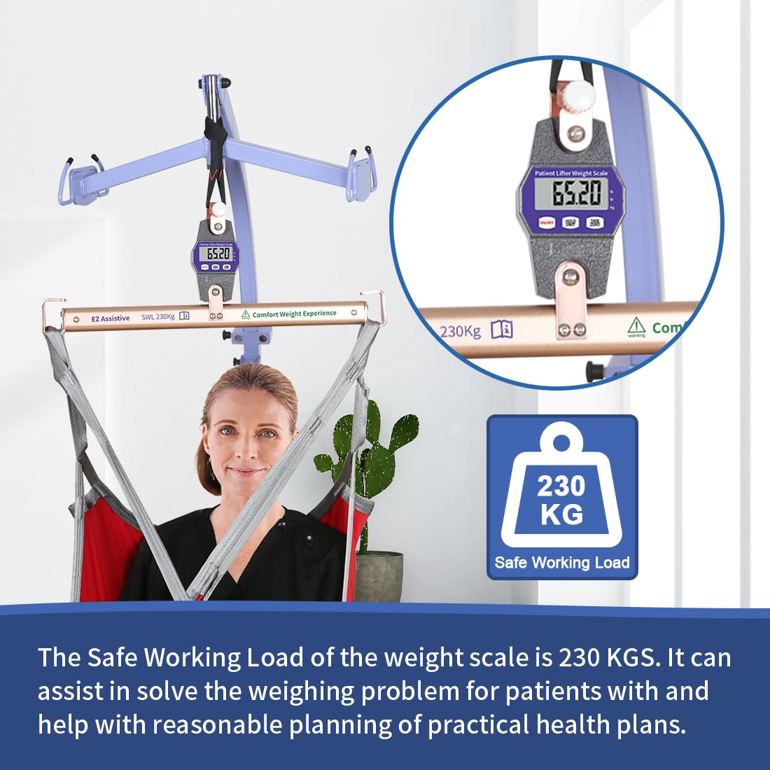 EZ Assistive Patient Weight Scale for Bedridden Patient,Universal Lift Scale for Hospital or Home Care,Safe Weight Load 500LBS