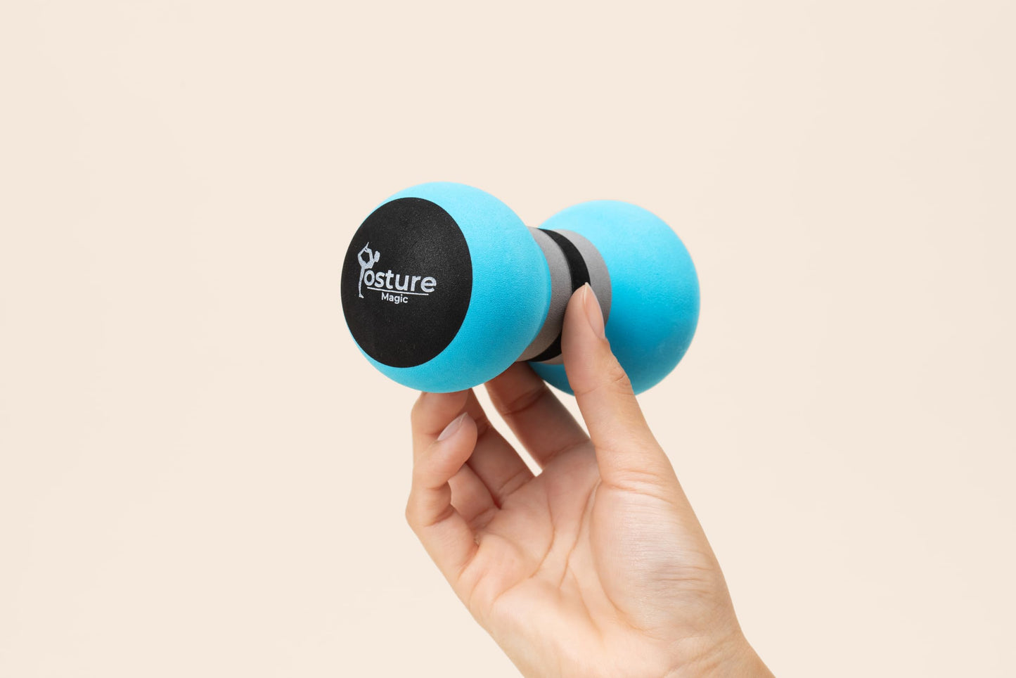 Posture Magic Massage Ball Set for Myofascial Trigger Point Release & Deep Tissue Massage - Set of 6 - Large Foam/Small Foam/Lacrosse/Peanut/Spiky/Hand Exercise Ball (Blue)